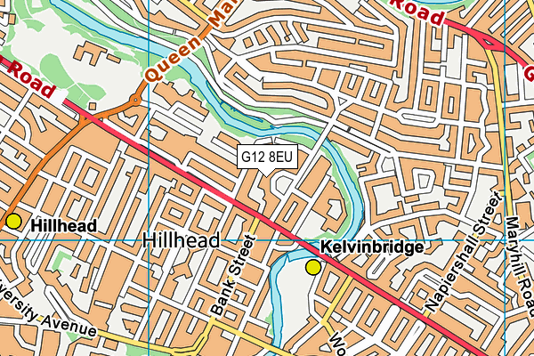 G12 8EU map - OS VectorMap District (Ordnance Survey)