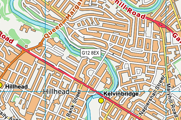 G12 8EX map - OS VectorMap District (Ordnance Survey)