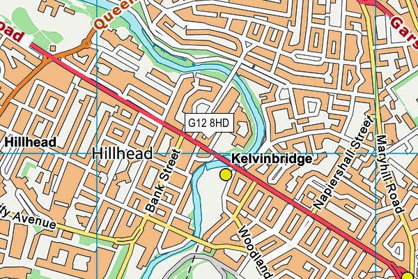 G12 8HD map - OS VectorMap District (Ordnance Survey)