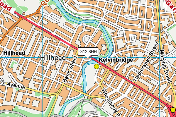 G12 8HH map - OS VectorMap District (Ordnance Survey)