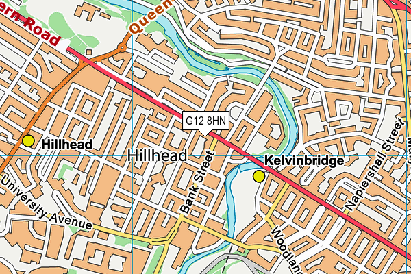 G12 8HN map - OS VectorMap District (Ordnance Survey)