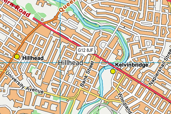 G12 8JF map - OS VectorMap District (Ordnance Survey)