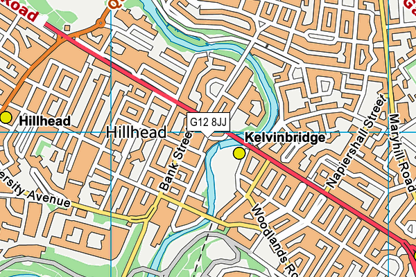 G12 8JJ map - OS VectorMap District (Ordnance Survey)