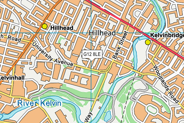 G12 8LE map - OS VectorMap District (Ordnance Survey)