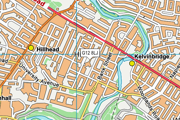 G12 8LJ map - OS VectorMap District (Ordnance Survey)