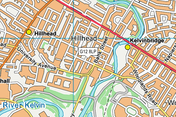 G12 8LP map - OS VectorMap District (Ordnance Survey)