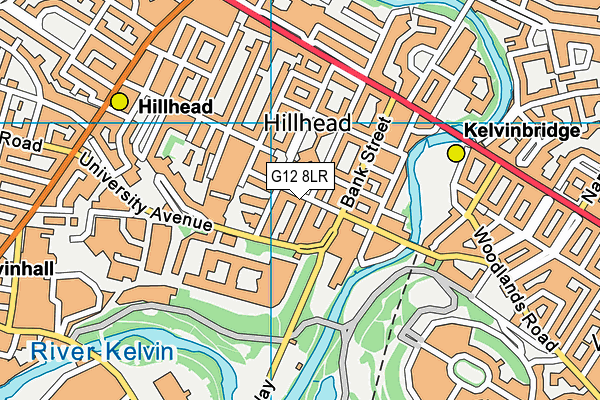 G12 8LR map - OS VectorMap District (Ordnance Survey)