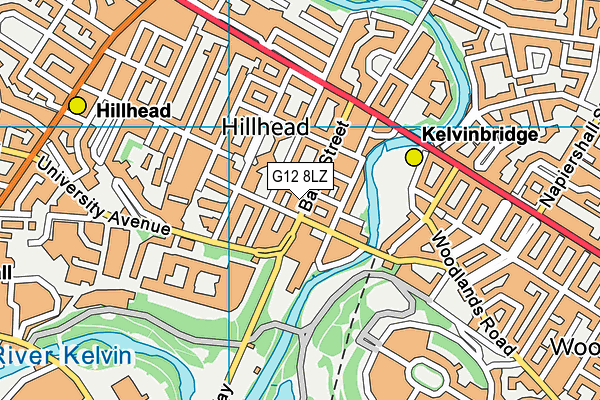 G12 8LZ map - OS VectorMap District (Ordnance Survey)