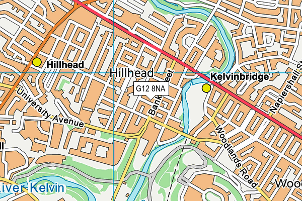 G12 8NA map - OS VectorMap District (Ordnance Survey)