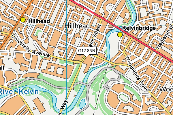 G12 8NN map - OS VectorMap District (Ordnance Survey)