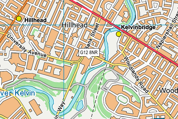 G12 8NR map - OS VectorMap District (Ordnance Survey)