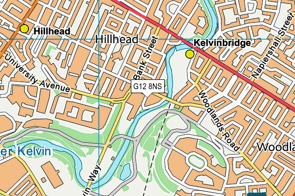 G12 8NS map - OS VectorMap District (Ordnance Survey)