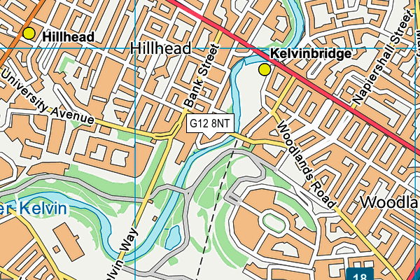 G12 8NT map - OS VectorMap District (Ordnance Survey)