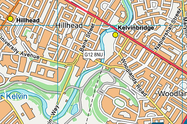 G12 8NU map - OS VectorMap District (Ordnance Survey)