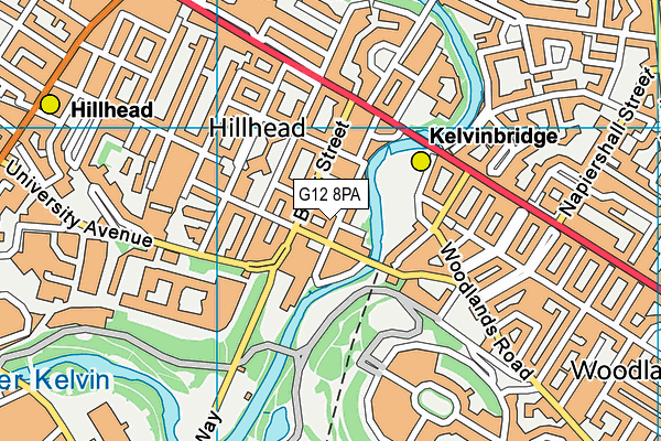 G12 8PA map - OS VectorMap District (Ordnance Survey)