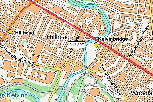 G12 8PF map - OS VectorMap District (Ordnance Survey)