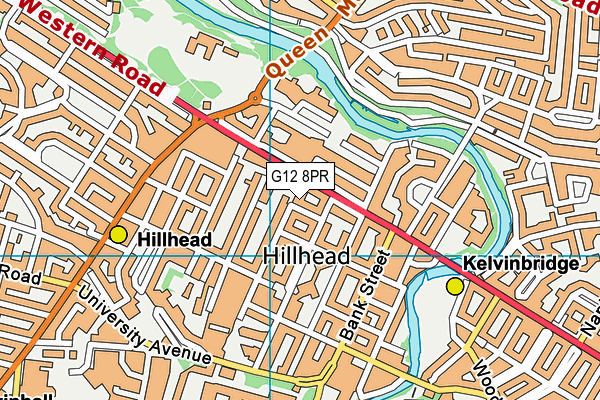 G12 8PR map - OS VectorMap District (Ordnance Survey)