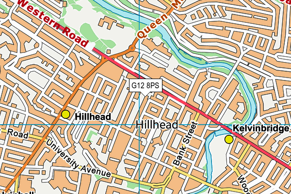 G12 8PS map - OS VectorMap District (Ordnance Survey)