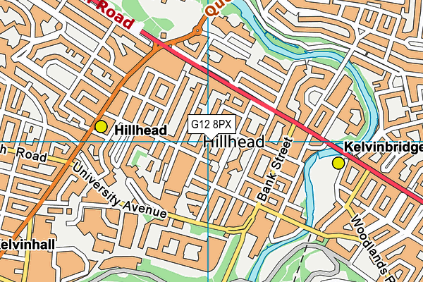 G12 8PX map - OS VectorMap District (Ordnance Survey)