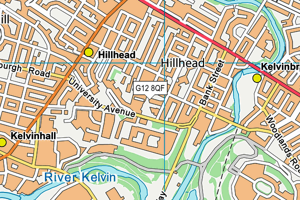 G12 8QF map - OS VectorMap District (Ordnance Survey)