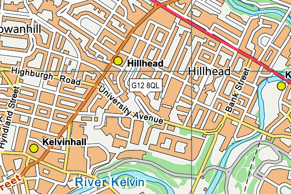 G12 8QL map - OS VectorMap District (Ordnance Survey)