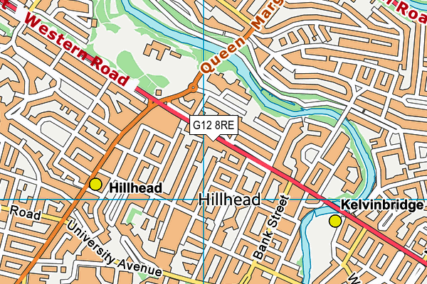 G12 8RE map - OS VectorMap District (Ordnance Survey)