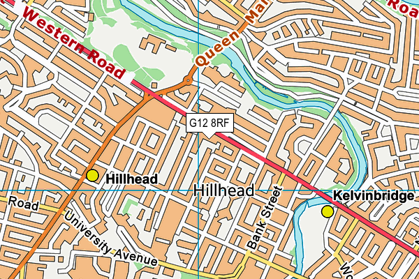 G12 8RF map - OS VectorMap District (Ordnance Survey)