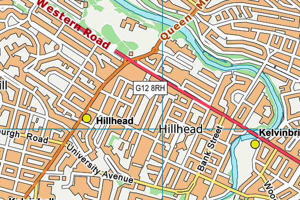 G12 8RH map - OS VectorMap District (Ordnance Survey)