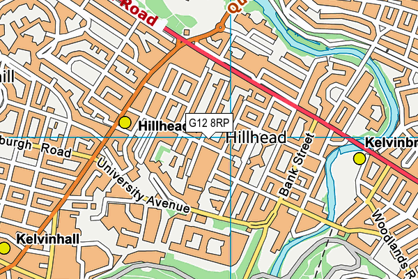 G12 8RP map - OS VectorMap District (Ordnance Survey)