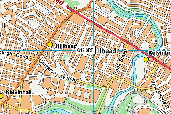 G12 8RR map - OS VectorMap District (Ordnance Survey)