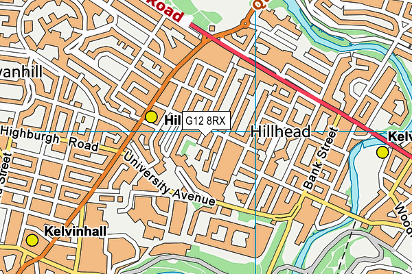 G12 8RX map - OS VectorMap District (Ordnance Survey)