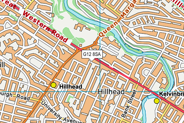 G12 8SA map - OS VectorMap District (Ordnance Survey)