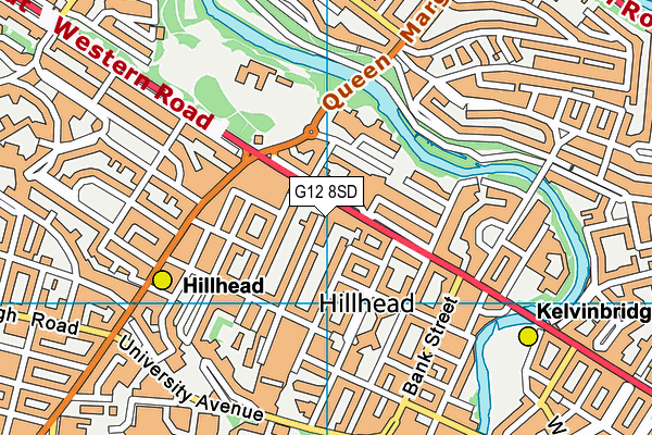 G12 8SD map - OS VectorMap District (Ordnance Survey)