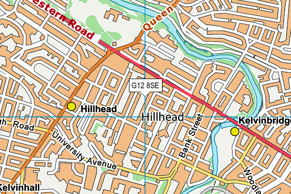 G12 8SE map - OS VectorMap District (Ordnance Survey)