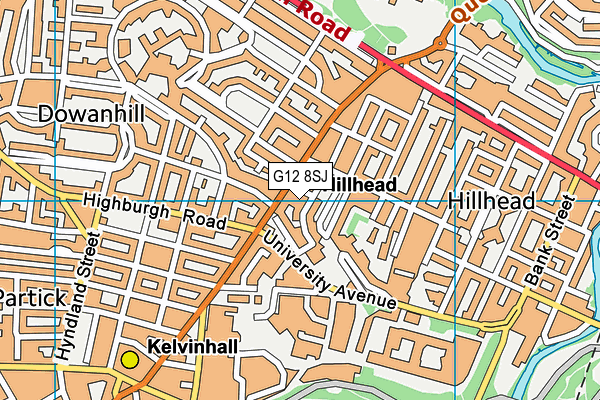 G12 8SJ map - OS VectorMap District (Ordnance Survey)