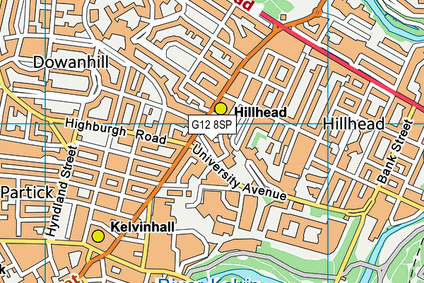 G12 8SP map - OS VectorMap District (Ordnance Survey)