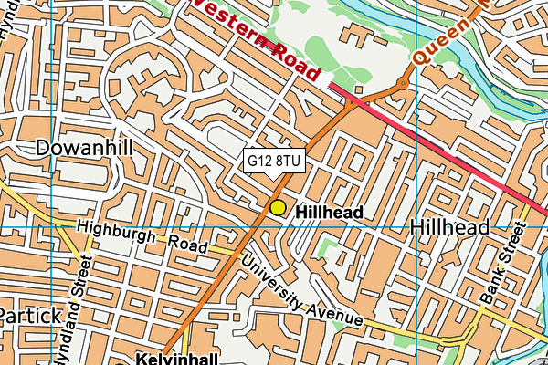 G12 8TU map - OS VectorMap District (Ordnance Survey)