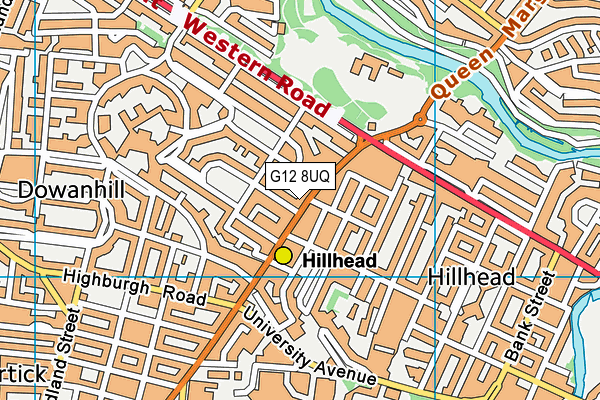 G12 8UQ map - OS VectorMap District (Ordnance Survey)