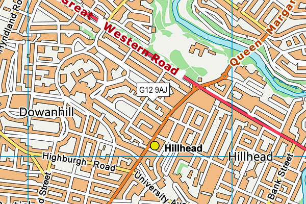 G12 9AJ map - OS VectorMap District (Ordnance Survey)