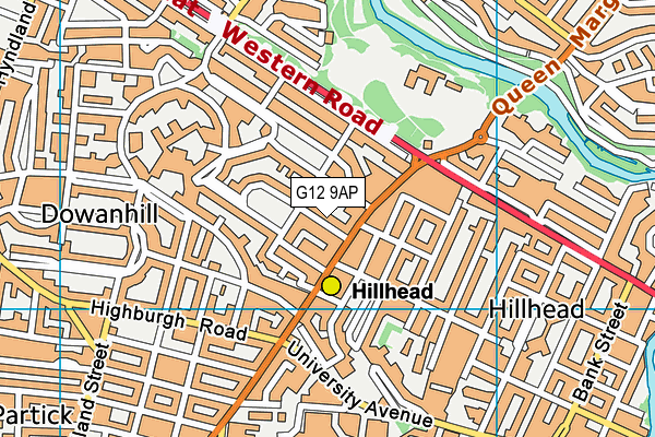 G12 9AP map - OS VectorMap District (Ordnance Survey)