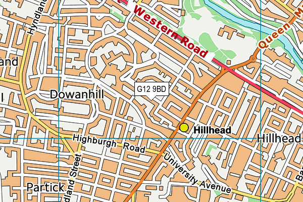 G12 9BD map - OS VectorMap District (Ordnance Survey)