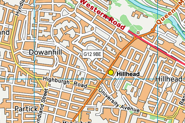 G12 9BE map - OS VectorMap District (Ordnance Survey)