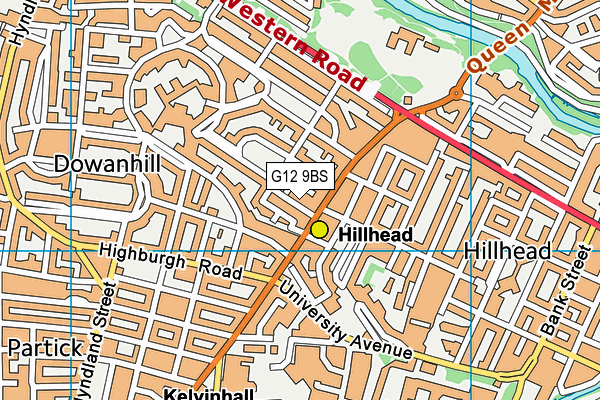 G12 9BS map - OS VectorMap District (Ordnance Survey)