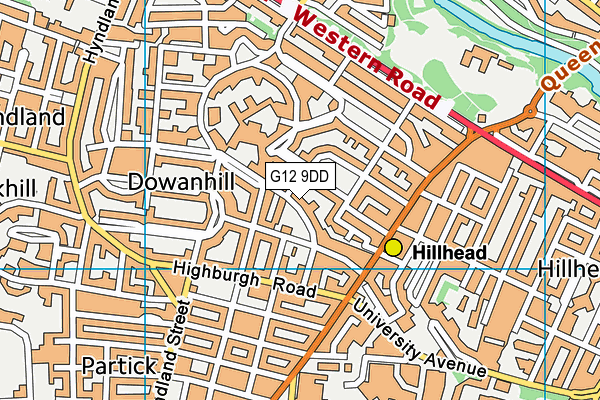 G12 9DD map - OS VectorMap District (Ordnance Survey)