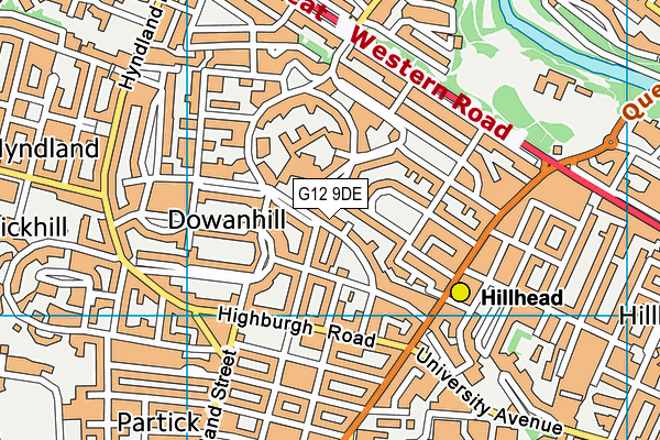 G12 9DE map - OS VectorMap District (Ordnance Survey)