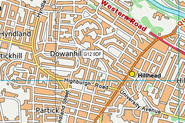 G12 9DF map - OS VectorMap District (Ordnance Survey)