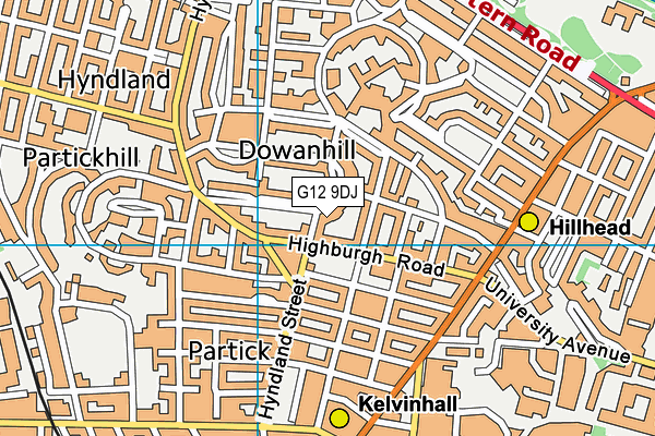 G12 9DJ map - OS VectorMap District (Ordnance Survey)