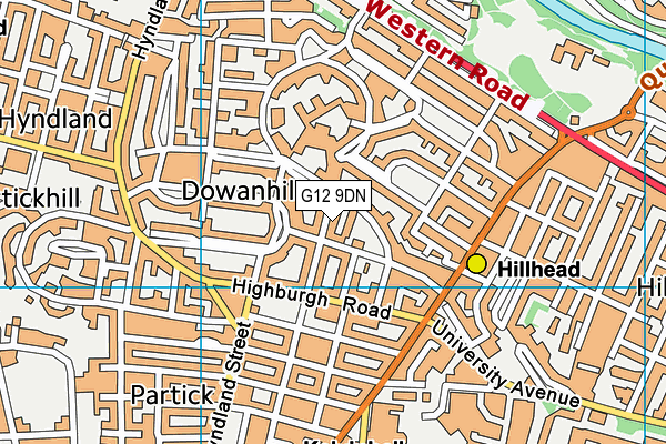 G12 9DN map - OS VectorMap District (Ordnance Survey)