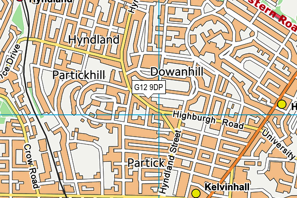 G12 9DP map - OS VectorMap District (Ordnance Survey)