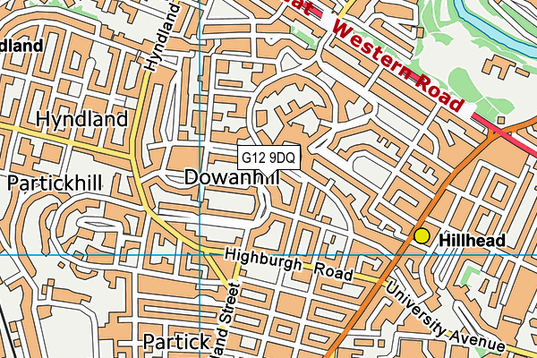 G12 9DQ map - OS VectorMap District (Ordnance Survey)